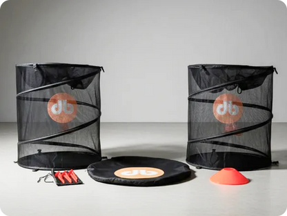 RoundBol game set without ball — goals, cones, and stakes